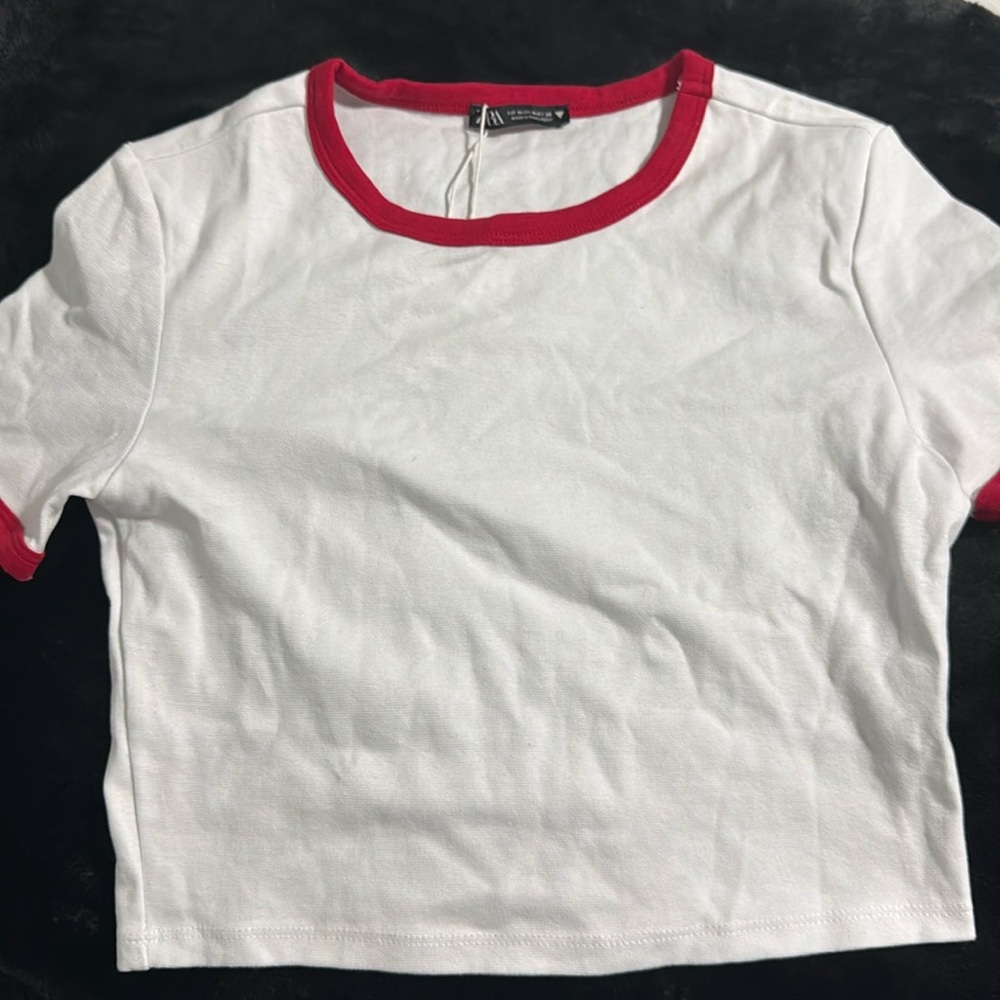 Zara white crop top